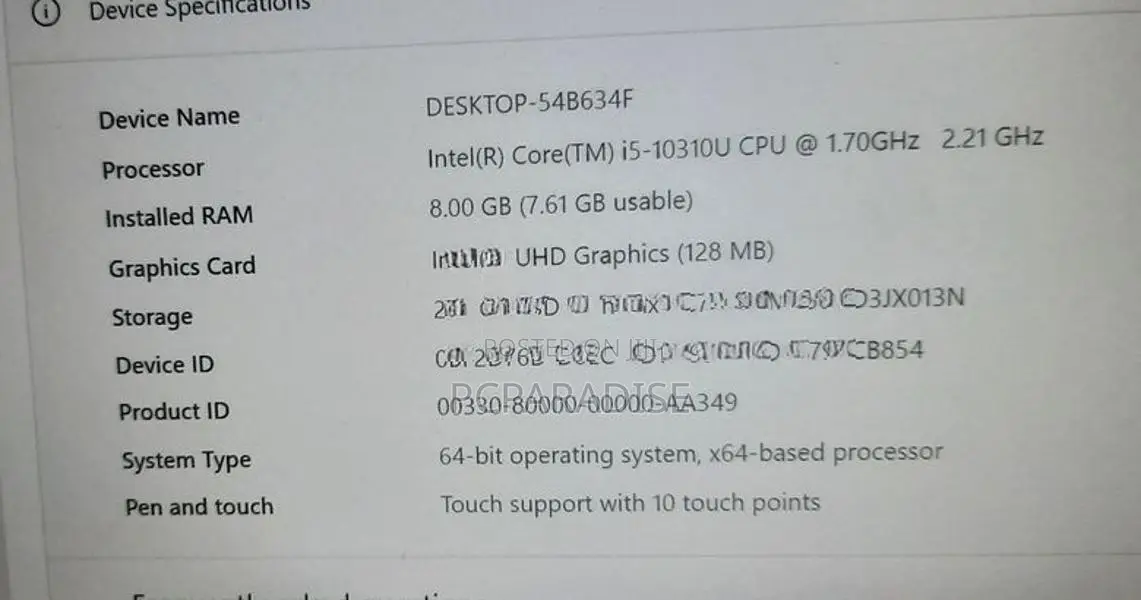 Dell i5 10 gen 256GB/8 GB