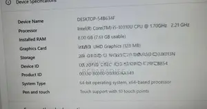 Dell i5 10 gen 256GB/8 GB