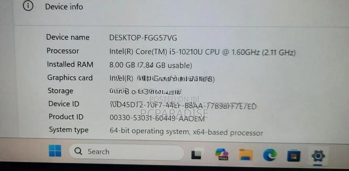 HP I5 10 gen 256 SSD HDD/8 GB RAM