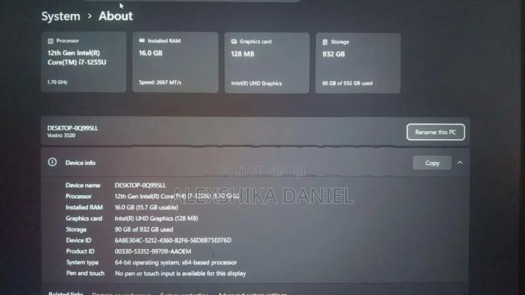 12th Gen I7 Core / Gray Dell Laptop