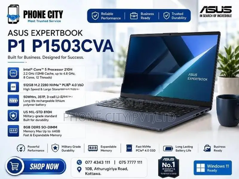 Asus ExpertBook P1 Core 5 14th Gen H Processor 8GBRam DDR5 512GB