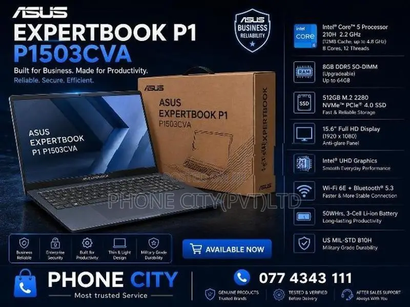 Asus ExpertBook P1 Core 5 14th Gen H Processor 8GBRam DDR5 512GB
