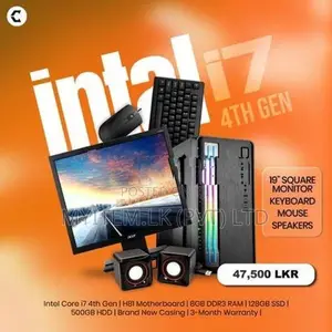INTEL CORE I7 4TH GEN DDR3 8GB RAM 128GB SSD & 500 HDD FULL SET 19"
