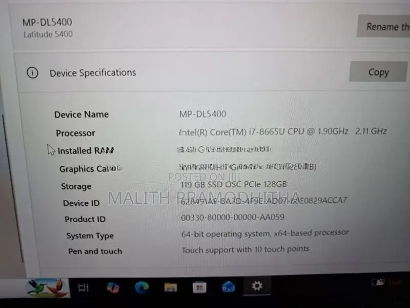 Dell Latitude 5400 Core i7 8th Gen 8GB RAM 128GB SSD Touch Screen