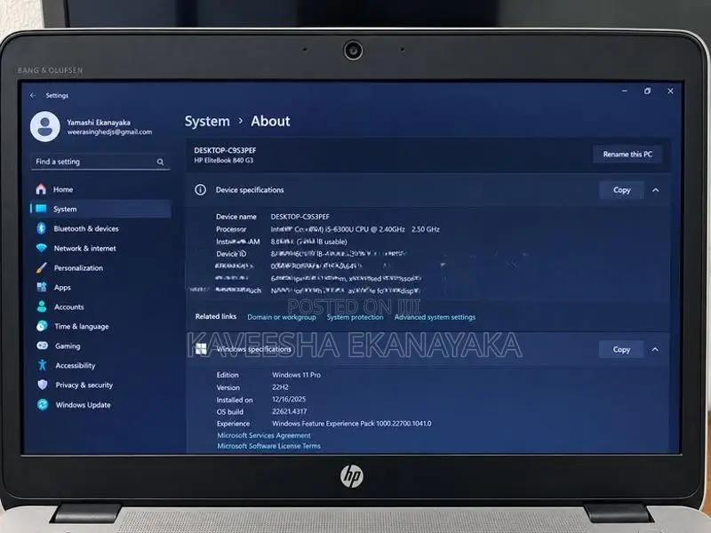 HP EliteBook 840 G3 Core i5 6th Gen 8GB RAM