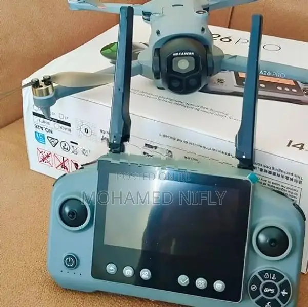 A26 Pro GPS Drone With 4K Camera Screen Remote 2 Batteries