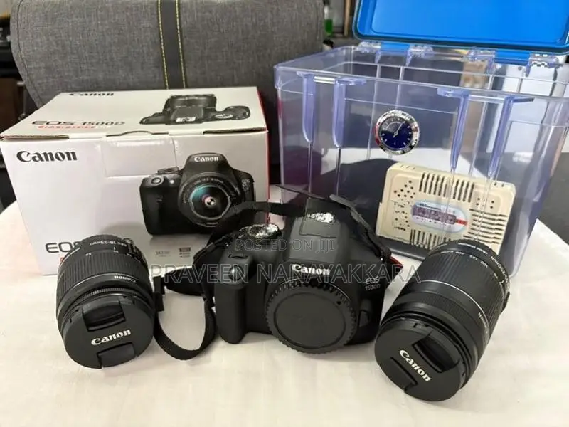 Canon EOS 1500D Dslr Camera With 18-55mm / 55-250mm Lenses + Dry Box