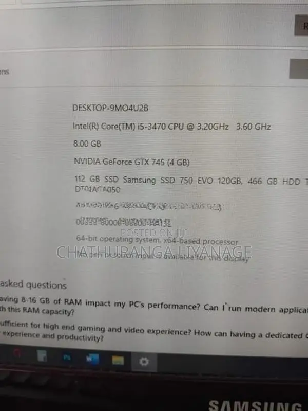 Intel Core i5 3rd Gen Full Set Computer To Sale