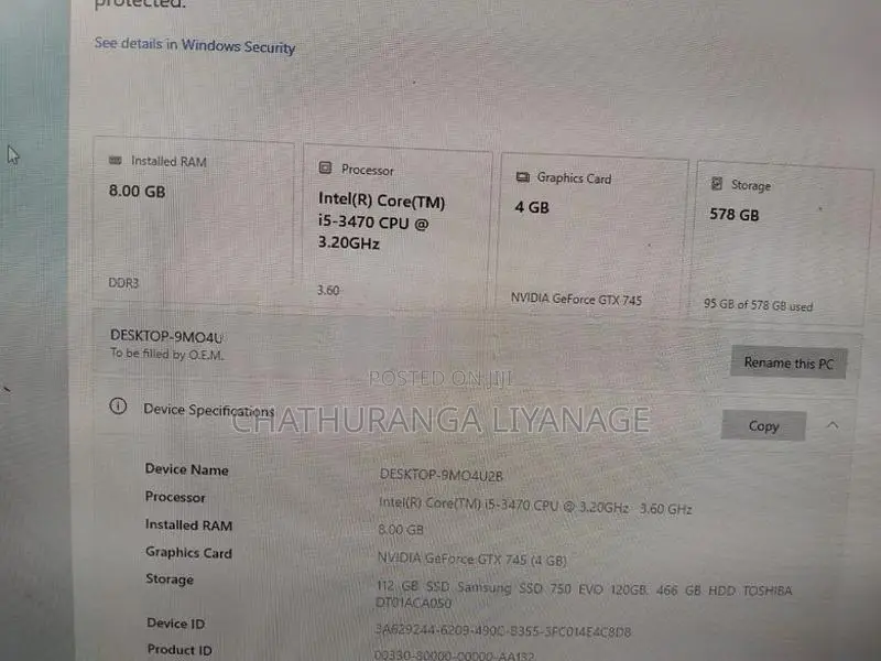Intel Core i5 3rd Gen Full Set Computer To Sale