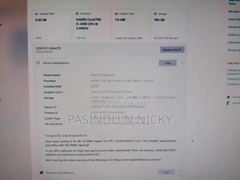 I5 4gen PC
