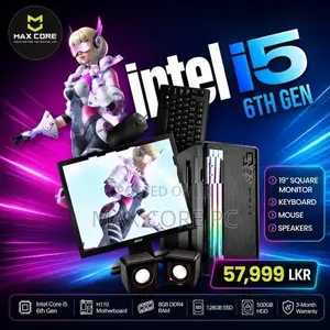 INTEL CORE I5 6TH GEN| DDR4 8GB RAM |128GB SSD & 500 HDD |FULL SET 19"
