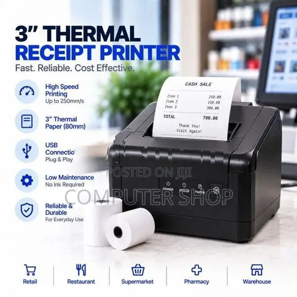 3 Inch Thermal Receipt Printer | 80mm USB Bill Shop