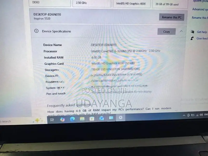 Dell Inspiron 5520 Selling i5 Laptop