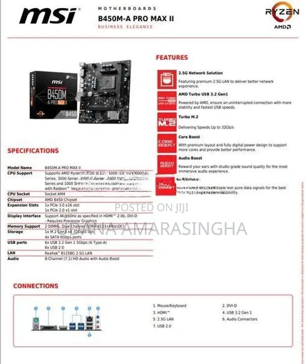 MSI B450M-A Pro Max II Motherboard