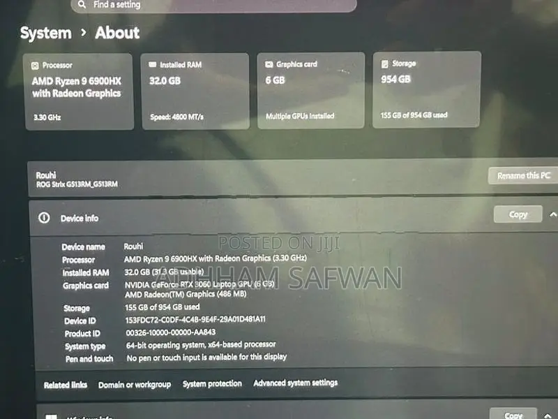 Asus Rog Strix G15 - Ryzen 9 6900HX / RTX 3060 32GB DDR5 1TB SSD
