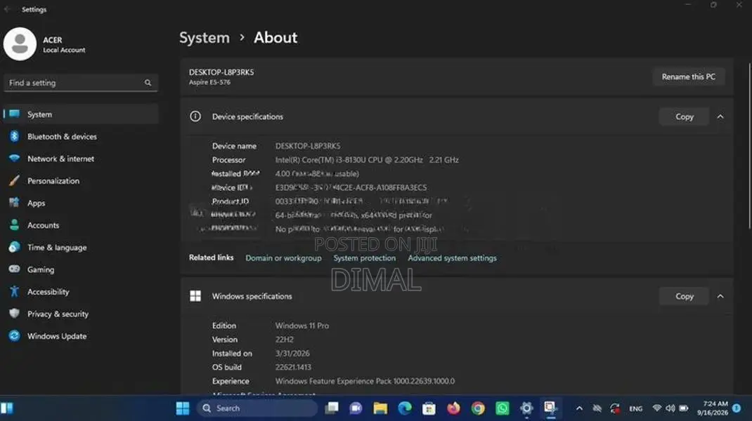 Acer i3 8th Gen Laptop