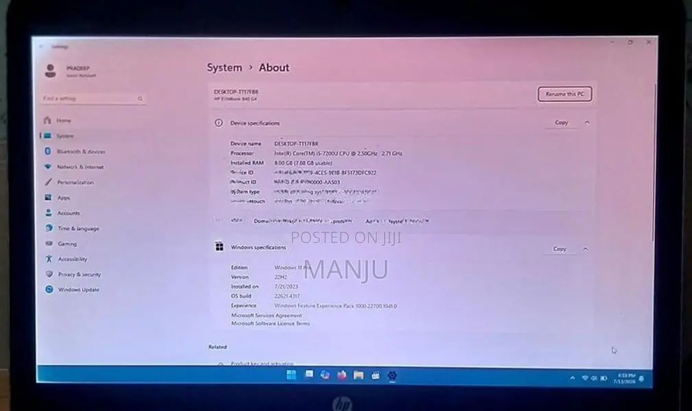 HP Core i5 7 Gen Laptop