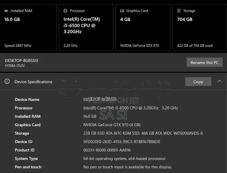 Intel Core i5-6500 GTX 970 4GB 16GB RAM SSD + HDD