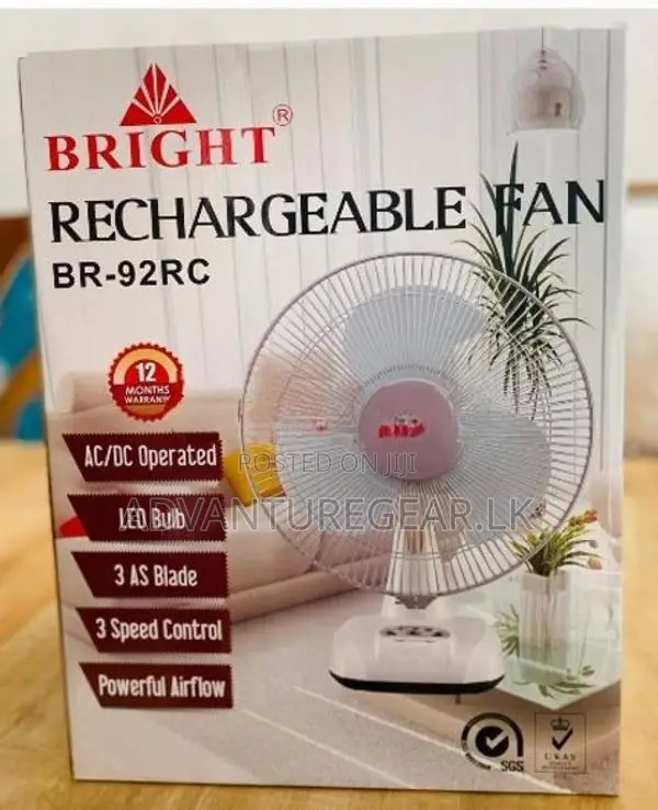 Bright Rechargeable Table Fan BR-92RC