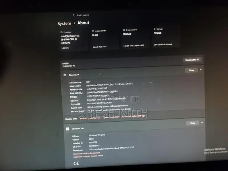 ASUS I3 8TH Gen PC