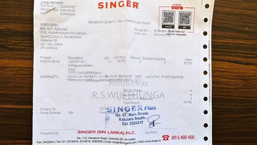Singer 1 Door Fridge
