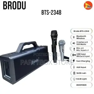 Brodu BTS - 2348 New Ikaraoke Boomsbox Speakers With Dual Mic (100W)