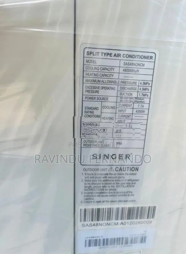 SINGER 48000 BTU Ceiling Mount Non Inverter Air Conditioner