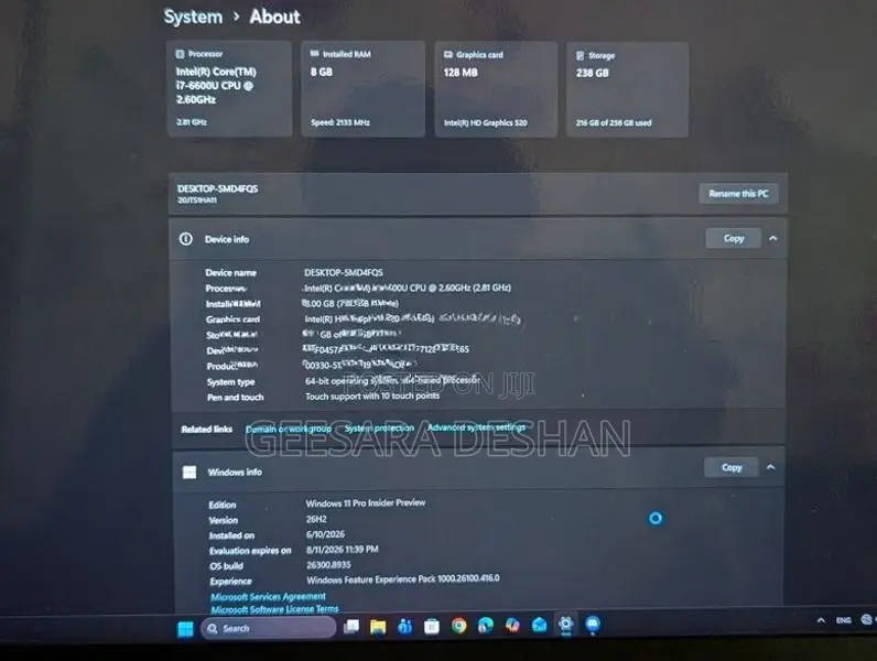 Lenovo T470 6 Generation Thinkpad With Touch Screen
