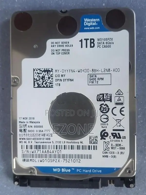 1TB Laptop Hard Drive (WD Blue)