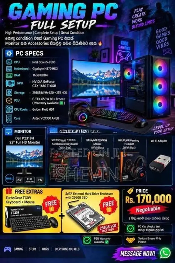 Intel Core i5-9500 Gaming PC Full Setup