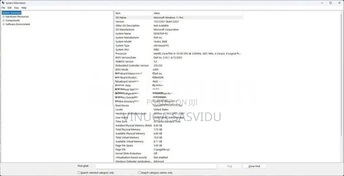 Dell Vostro 3888 I3 10th Gen Full Set Desktop Computer