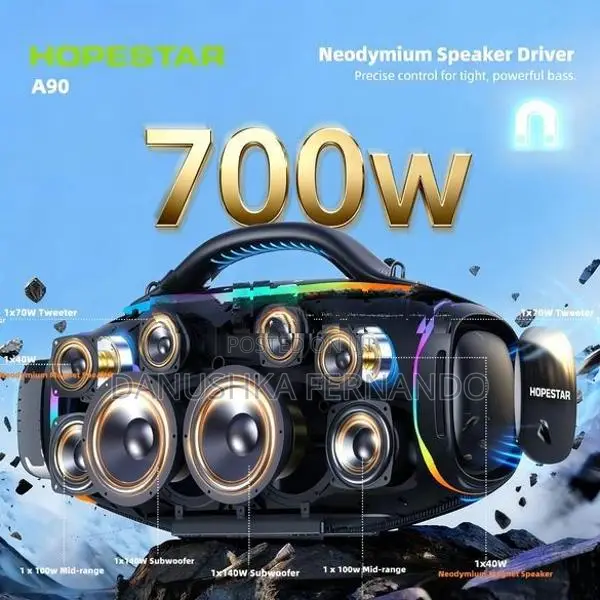 Hopestar 2026 New A90 High Power Outdoor Speakers With Mic (700W, AC/D