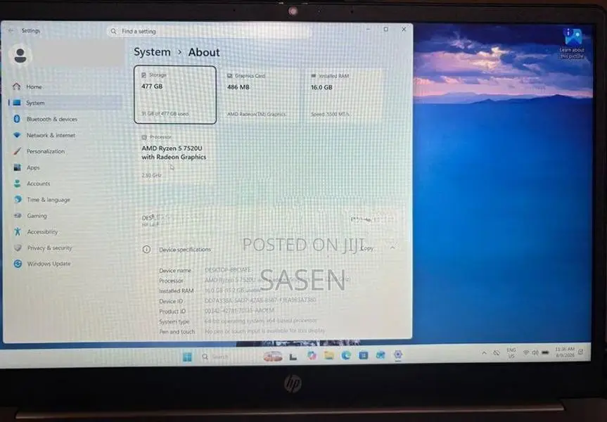 HP 15 Ryzen 5 Laptop