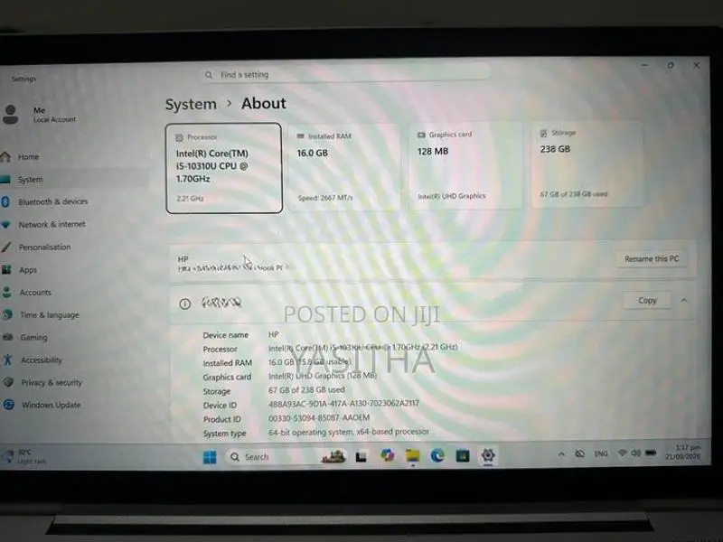 HP Elitebook i5 10th Gen 16GB RAM 256GB NVME SSD