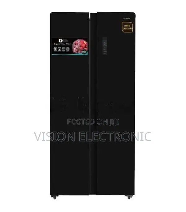 ABANS Side-by-side Inverter Refrigerator (Black) - 454L