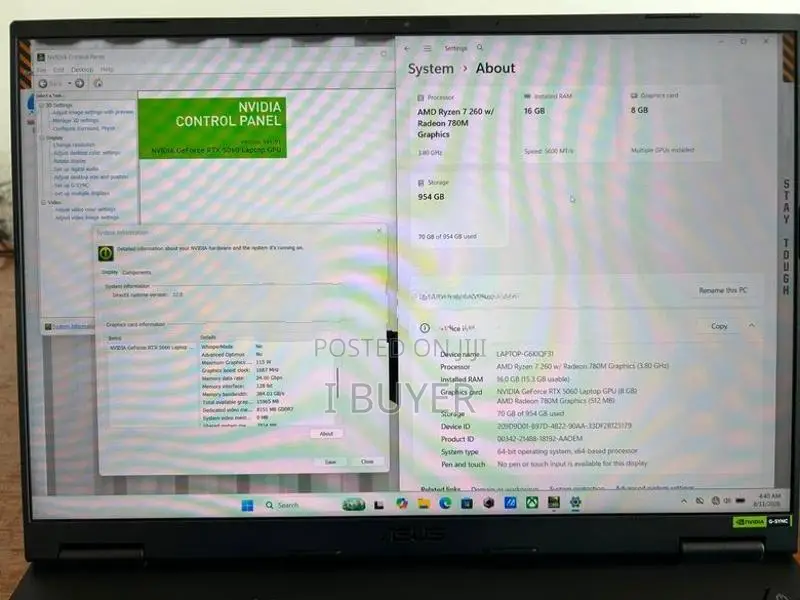 Asus TUF Gaming A16 7 260 15TH Gen RTX 5060 8GB 1TB NVMe