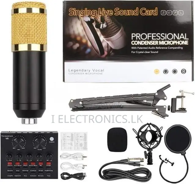 V8 Sound Card 8Pcs set BM800 Microphone Studio