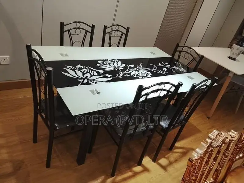 6 Seater Glass Top Dining Set