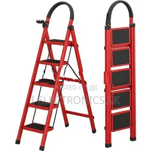 5 Step Ladder, Folding Stool with Wide Anti-Slip Pedal
