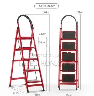 5 Step Ladder, Folding Stool with Wide Anti-Slip Pedal