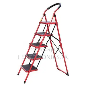 5 Step Ladder, Folding Stool with Wide Anti-Slip Pedal