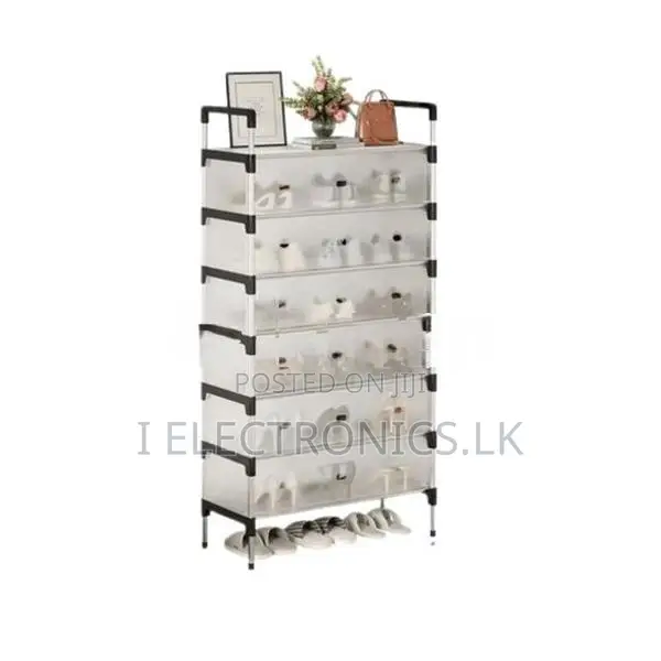 7 Layer Metal Shoe Rack with Dustproof Cover