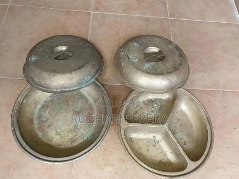 Title: Rare Family Heirloom: Antique Era Silver-Plated Brass Dishes