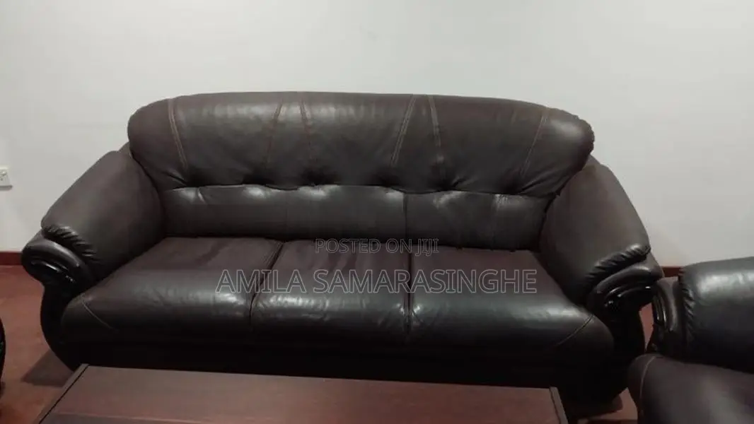 Damro Cushion Sofa- Brown Leather