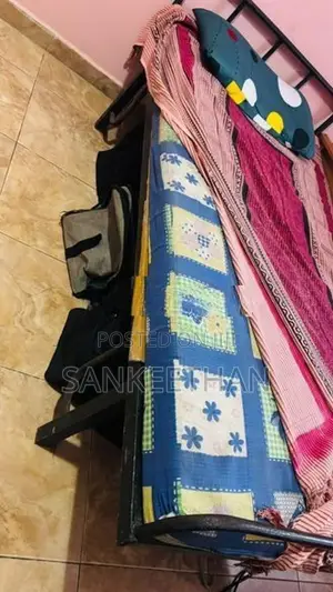 Single Steel Bed with Mattress