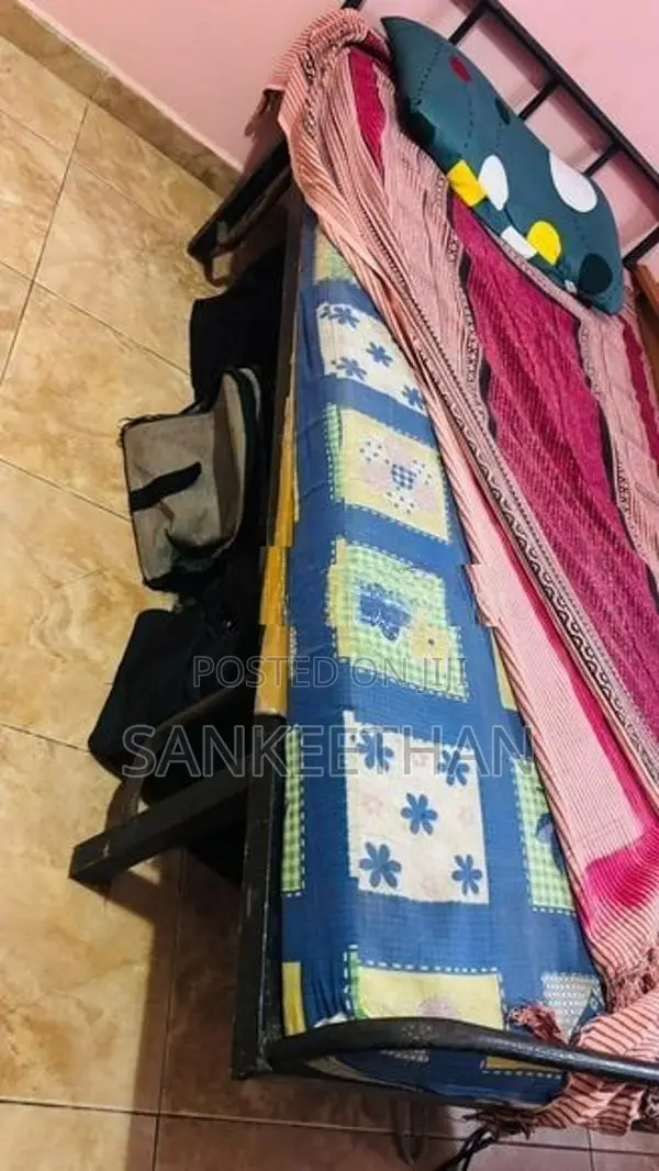 Single Steel Bed with Mattress