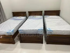 New 6x3 Teak Box Bed With Arpico Spring Mattress 8 Inches (Ss30)