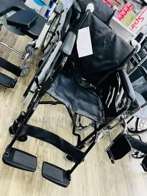Wheelchair Powder Corted Black Edition With Safety Belt Wheel Chair