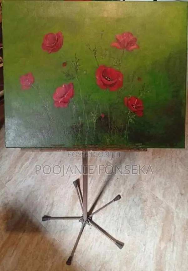 Crimson Poppies in Bloom Acrylic Painting