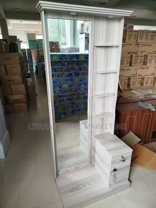 New Melamine Full Mirror Dressing Table